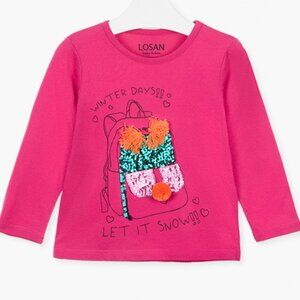 Pink Long Sleeve Kids Tee